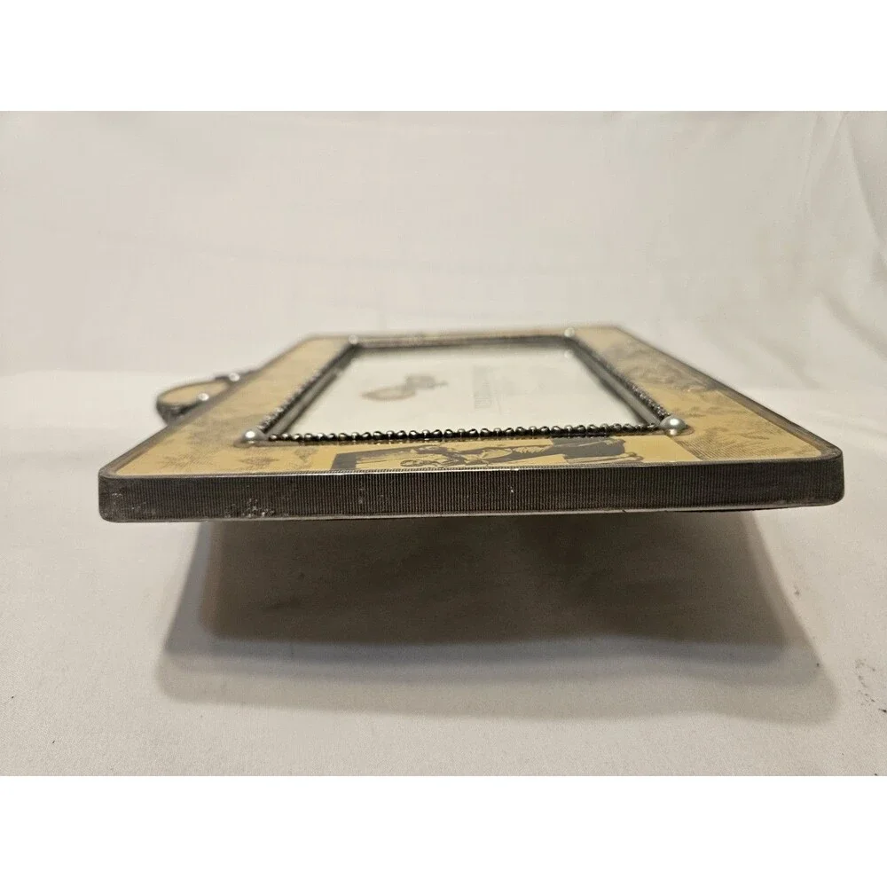 Vintage Home Collection 6 x 4 Friends Yellow Metal Glass Ornate Picture Frame